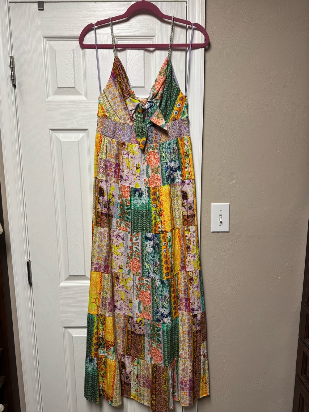 Alice & Olivia Karolina Tie Front Maxi Vintage Summer Lavender Fields Sz 6 NWT
